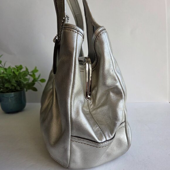 EUC Coach Ergo Metallic Silver Kisslock Bag (#12831) - Picture 5 of 12